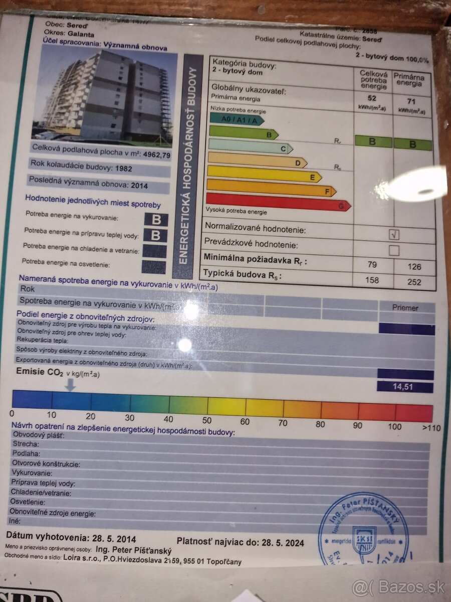 3 izb. byt s loggiou a s balkónom, 71m2 v centre mesta Sereď - 15