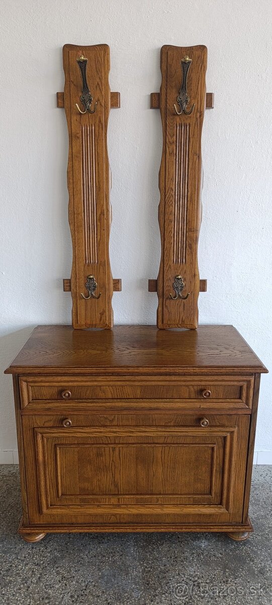 Rustikální botník, věšáky, předsíňový set, masív - 15