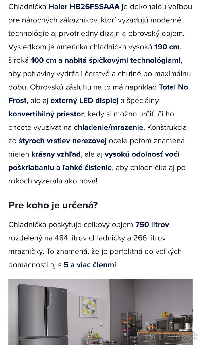 Americká chladnička Haier HB26FSSAAA - 15