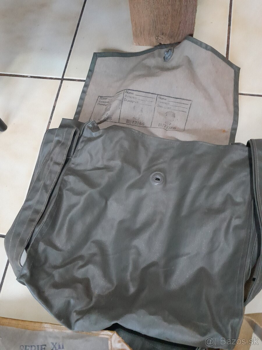 Plynová maska, taška, filter, očnice, Civilná ochrana, ČSLA - 15