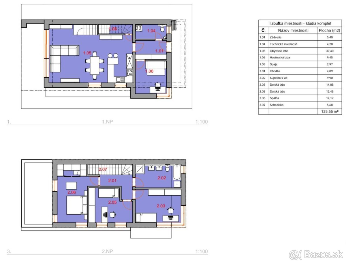 5-izbový mezonetový byt typ "B" v projekte "IBV ĽUBOTICE - 15