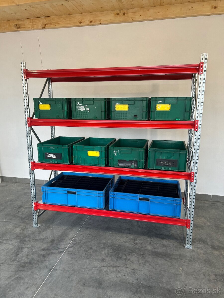 Kovový policovy regál, priemyselný profi nosnosť 450kg - 15