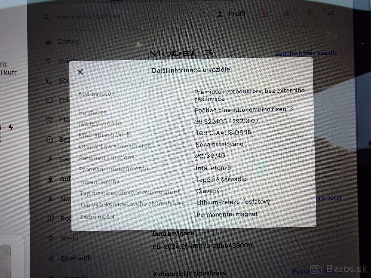 Tesla Model 3 Standard Range Plus 239 kW SOH 94,5 % (ODPOČET - 15