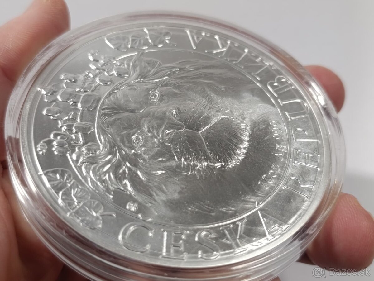 Stříbrná 10 oz investiční mince Český lev 2022 stand, 311gr. - 15