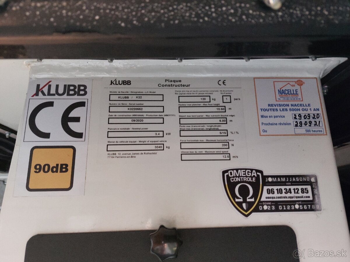 Pracovná plošina RENAULT Master KLUBB K32 2020 13m - 15