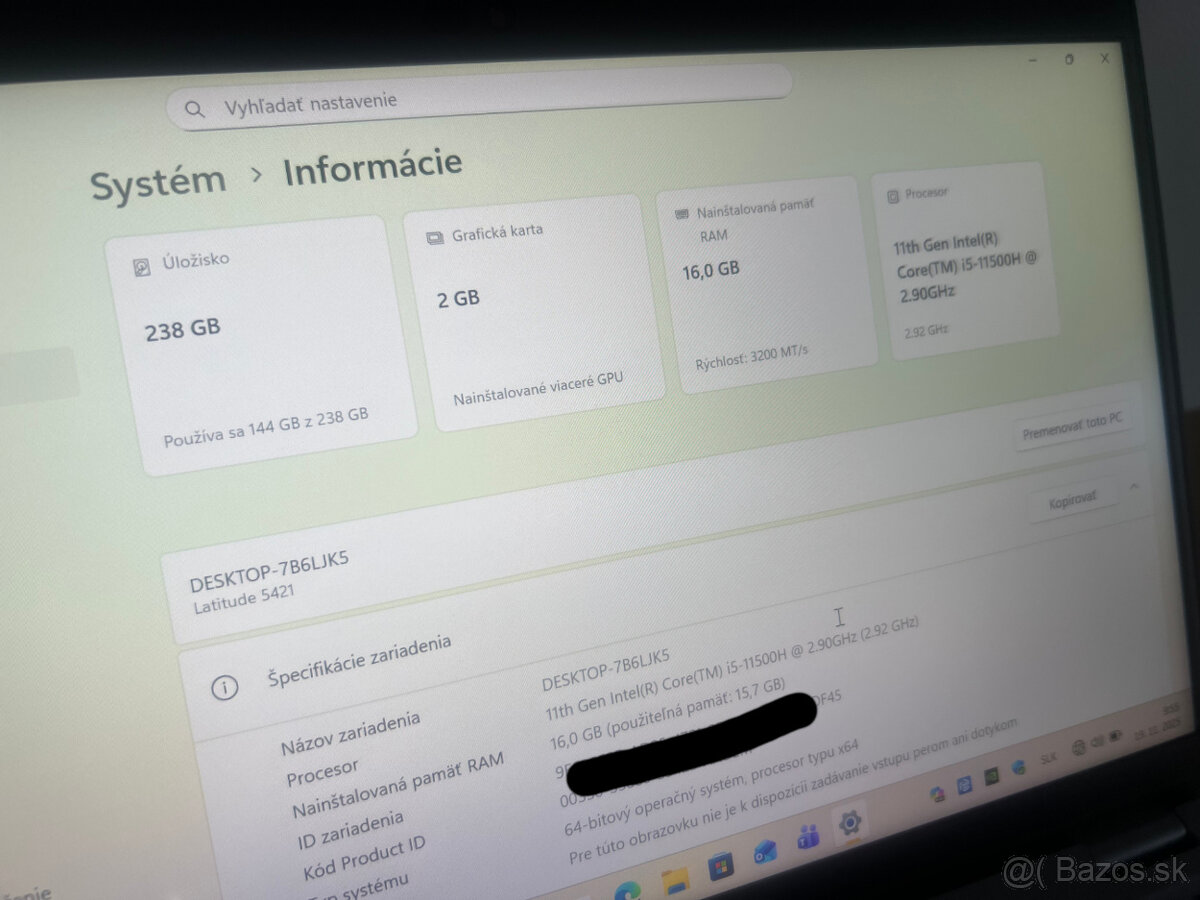 Notebook DELL Latitude 5421 (14", i5-11500H, GeForce MX450) - 15