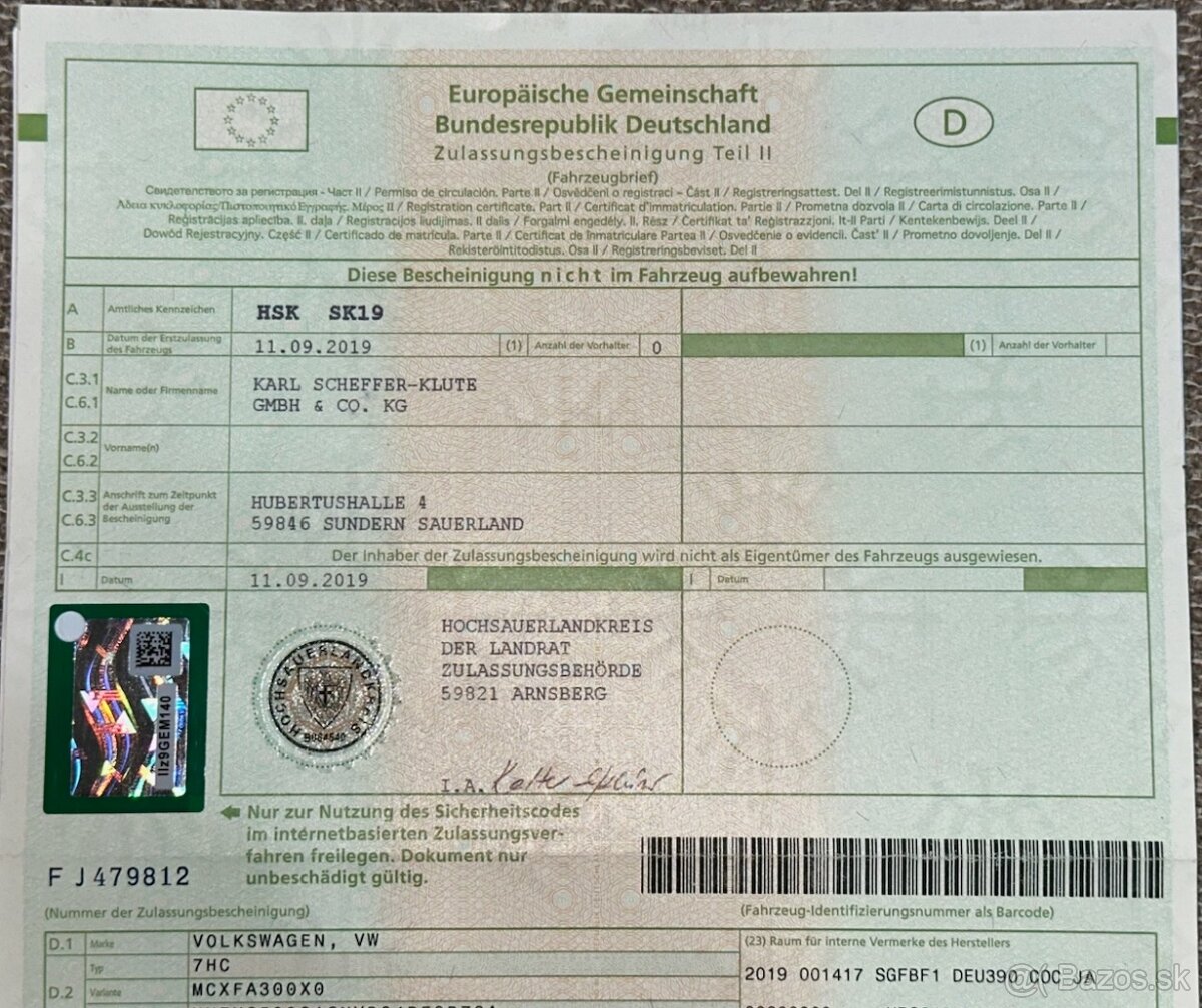 Volkswagen Multivan 2.0,110 kW,9/2019,1.majiteľ,serviska,DE - 15