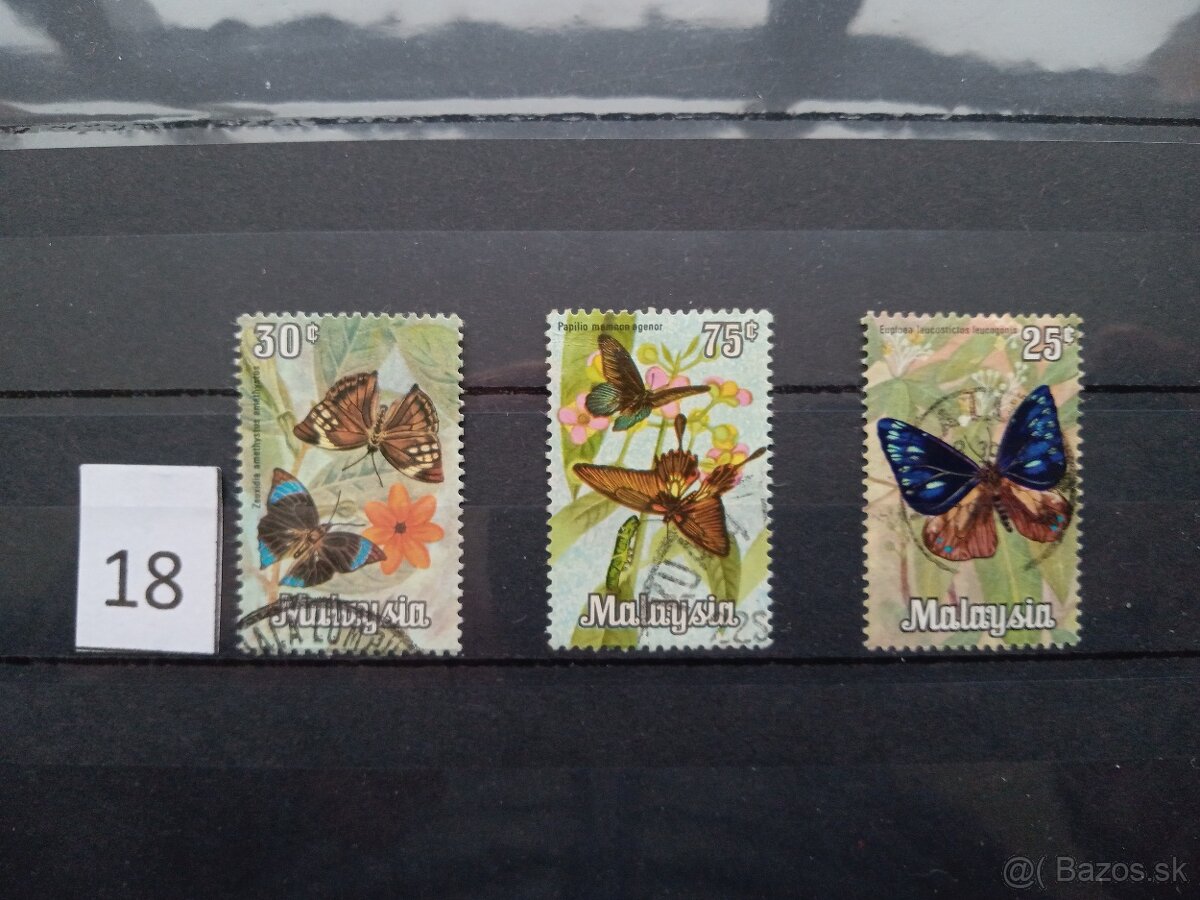 Poštové známky č.442 - VTÁCI, RYBY, MOTÝLE - 15