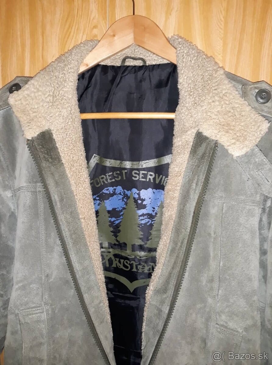 Mustang Kožená bunda zelená na zimu - 15