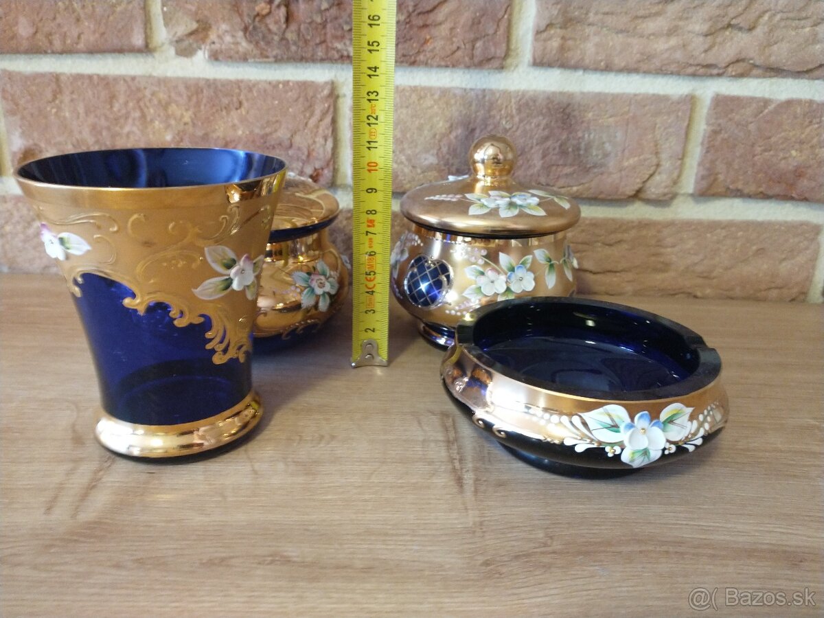 borské sklo,misa, váza, svietnik, popolník,flakón,napoleonky - 15