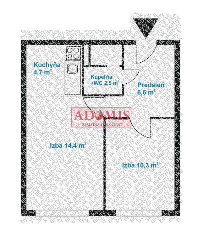 ADOMIS -predám 1,5 izbový byt 41 m2, Bukovecká ulica Košice - 15