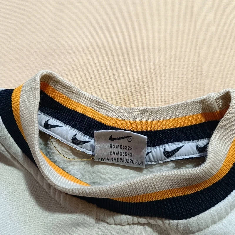 Vintage 90s NIKE Service béžová mikina bez kapucne XL - 15