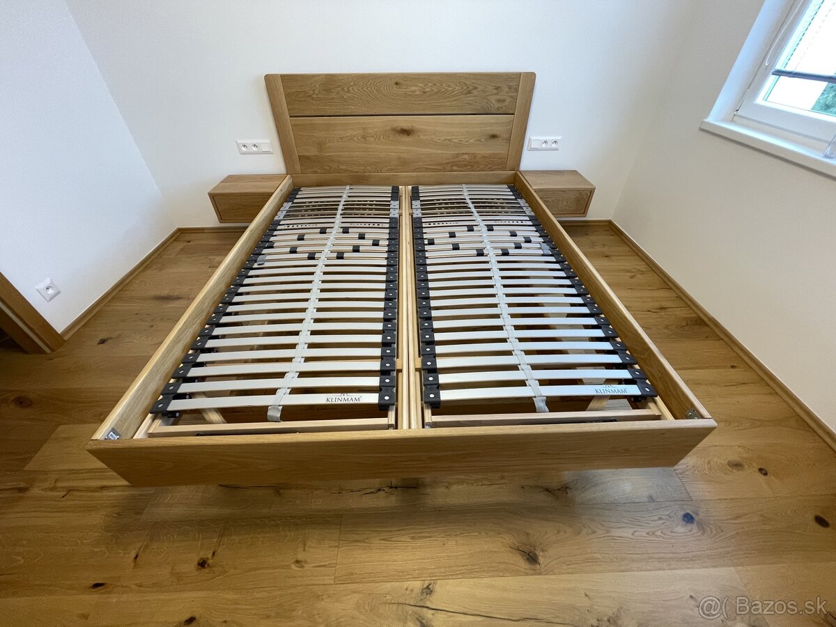 Dubová posteľ s úložným priestorom - levitujúci dizajn - 15