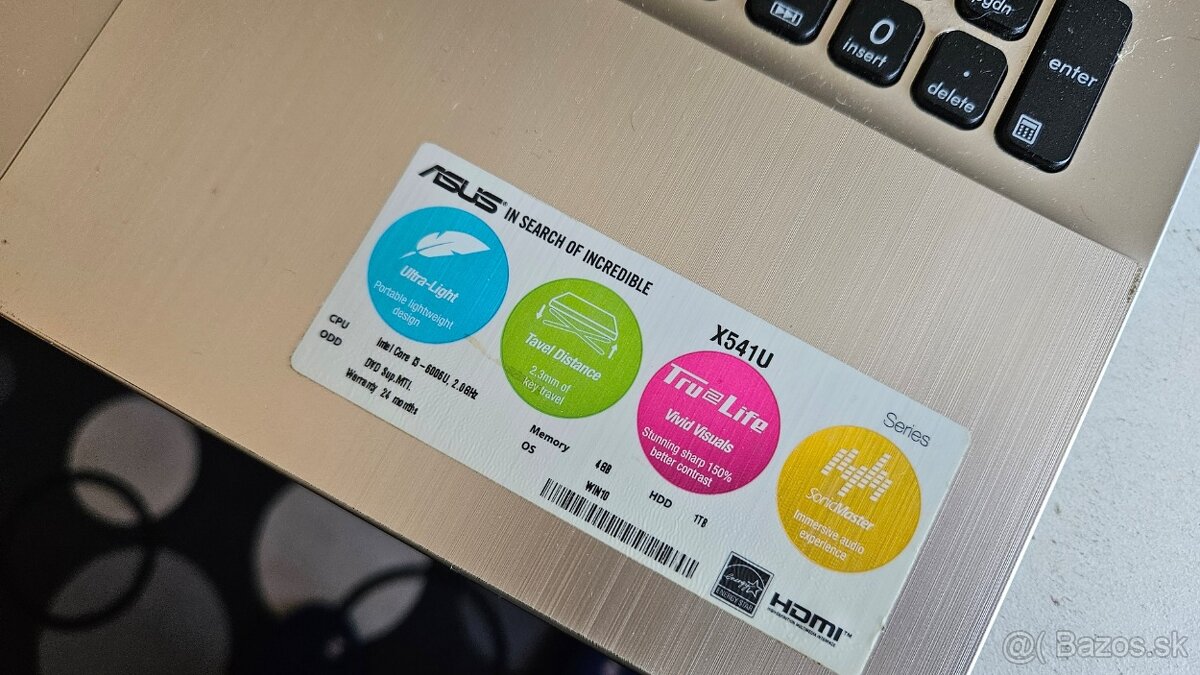 Starší notebook Asus 541 - funkčný, dobrá batéria - 15