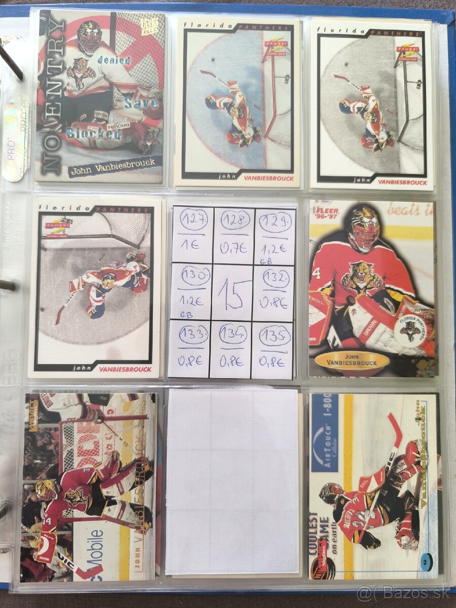 Hokejové kartičky - John Vanbiesbrouck 1 - 15