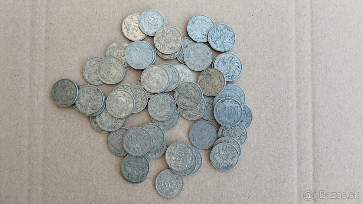 51 helleru 20 RU, rakousko uhersko mince + mince 20hal. - 15