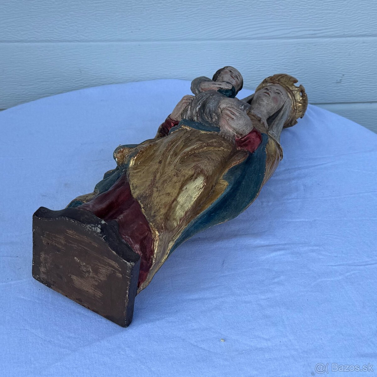 Dřevěná starožitná socha Panna Marie - 15