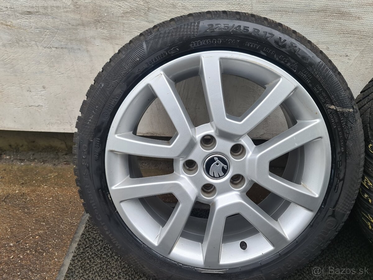 5x112 R17 ŠKODA + ZIMNE PNEU 225/45 R17 - 15