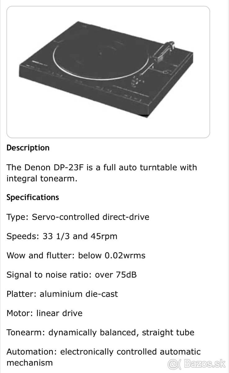 Denon DP 23 F,gramafon Quartz automat DirectDrive - 15