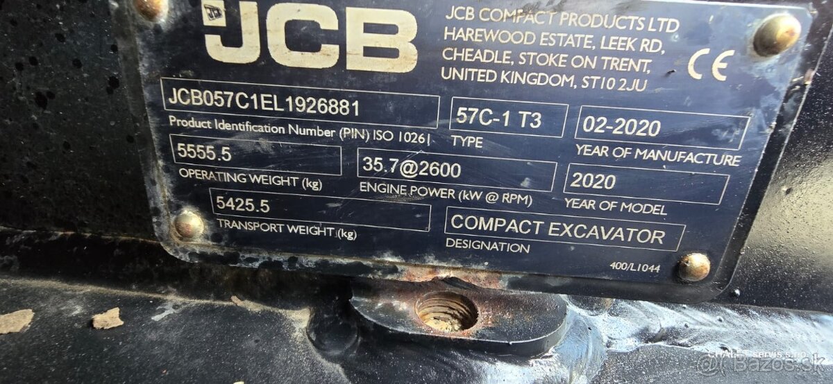 Minibagr JCB 57C-1, r.v. 2020, 1573 mth, nové pásy - 15