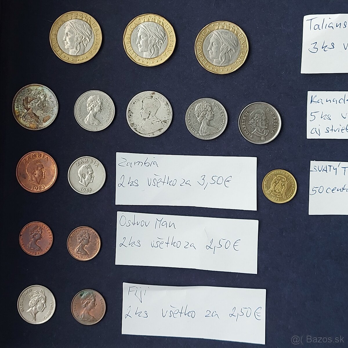 Zbierka mincí - Tunisko, Taliansko, Kanada, striebro ostrovy - 15