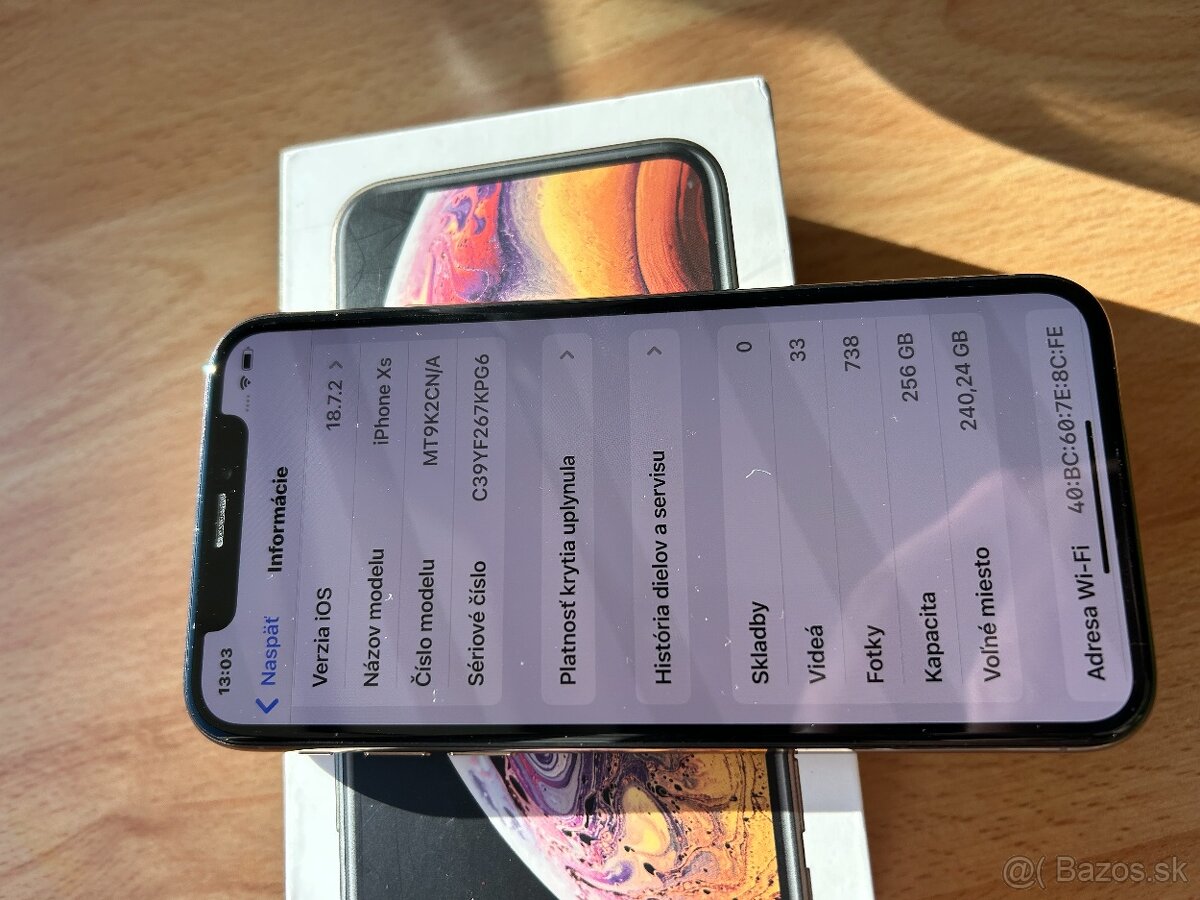 Predám Iphone XS 256 GB - gold - 15