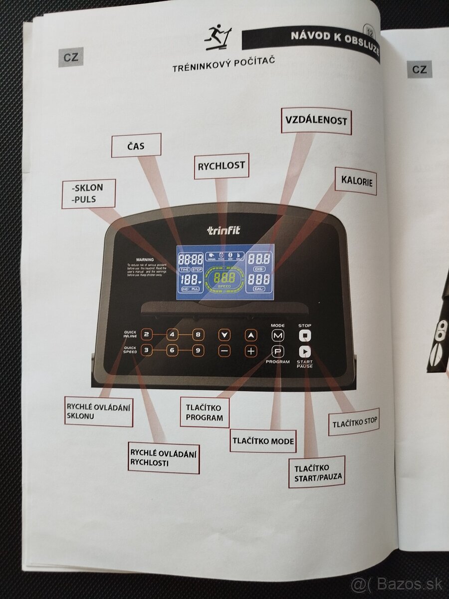 Predám elektrický bežecký pás Trinfit Gara T250 - 15