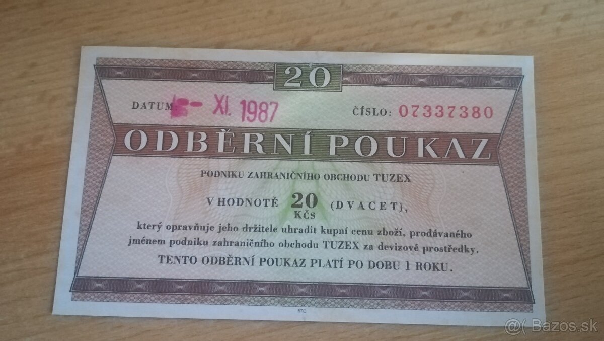 Tuzexové poukázky , bony - 15