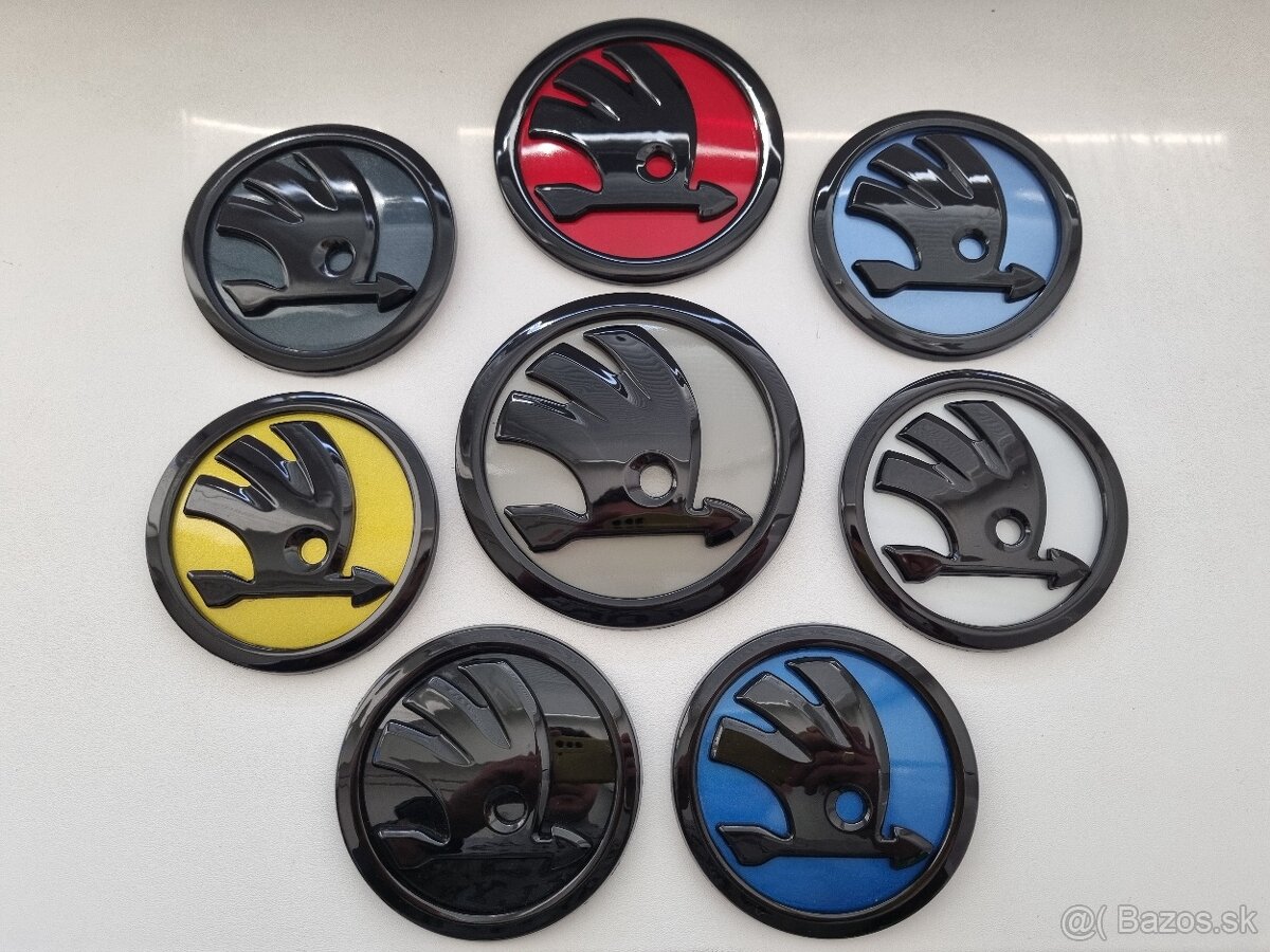 FAREBNY ZNAK SKODA - LOGO EMBLEM SKODA FAREBNE LAKOVANE - 15