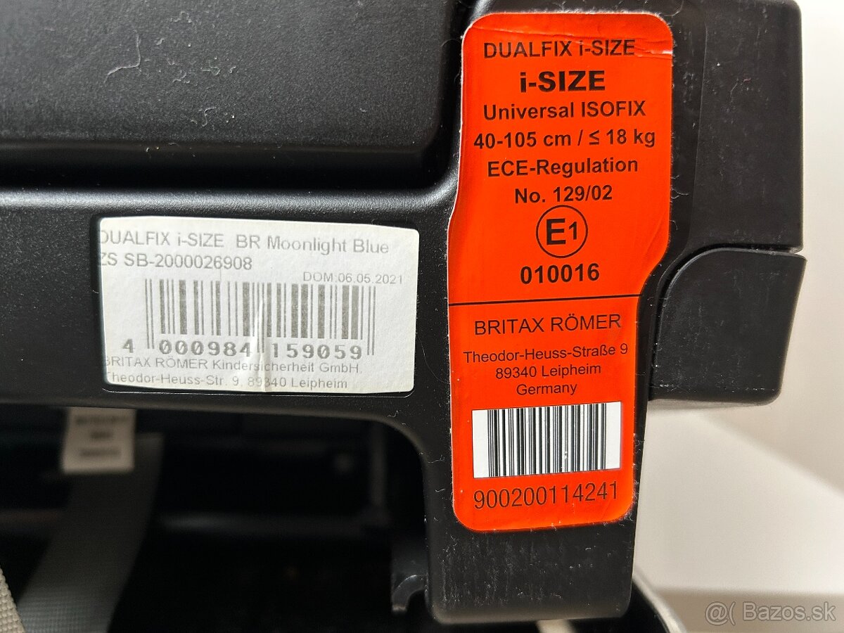 BRITAX Autosedačka Dualfix i-Size, Indigo Blue, 40-105cm - 15
