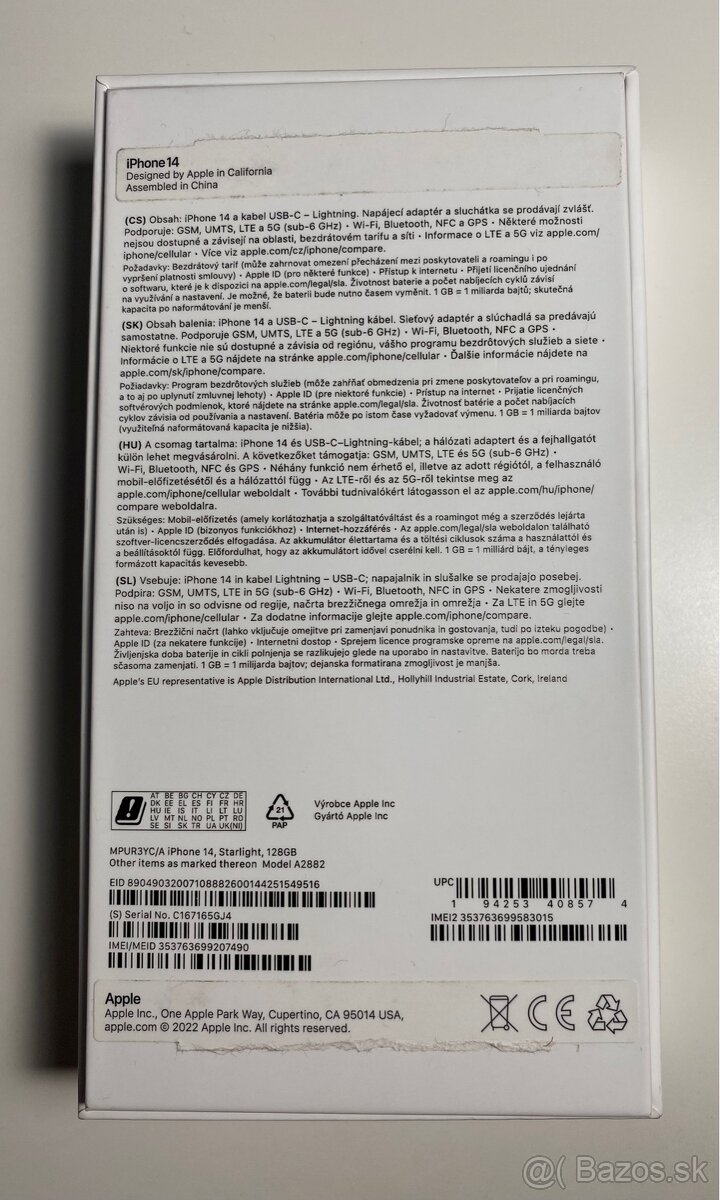 iPhone 14, batéria 85% - 15