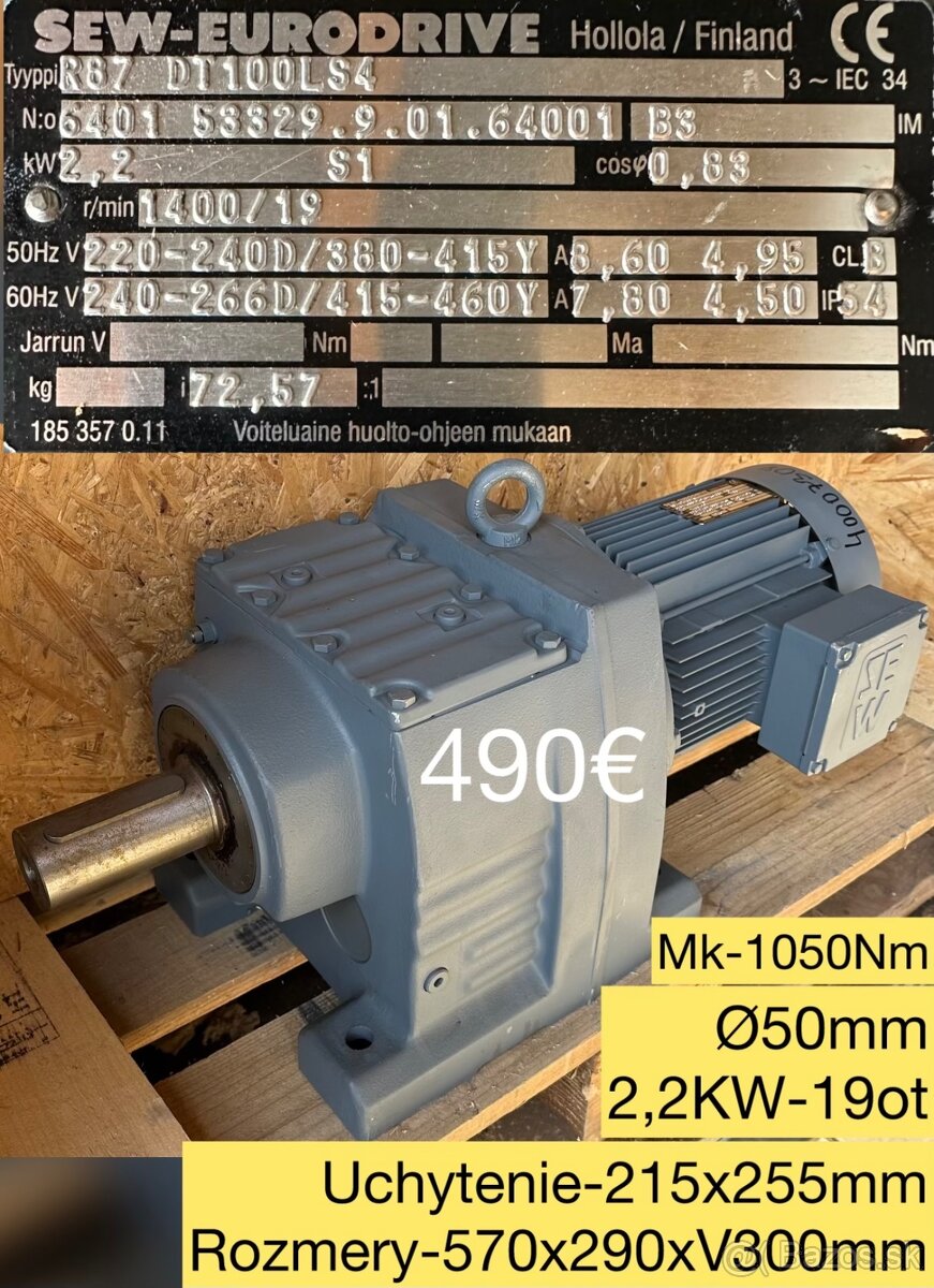 Elektroprevodovky 5,5 Kw;7,5Kw;2,2Kw - 15