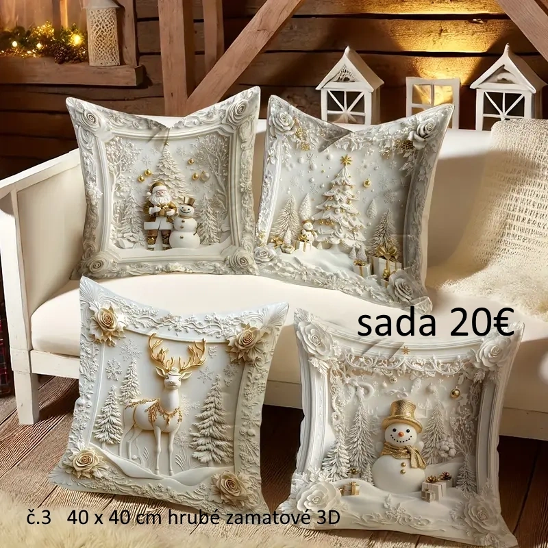 Vianočné obliečky na vankúš 40 x 40cm NOVE - 15