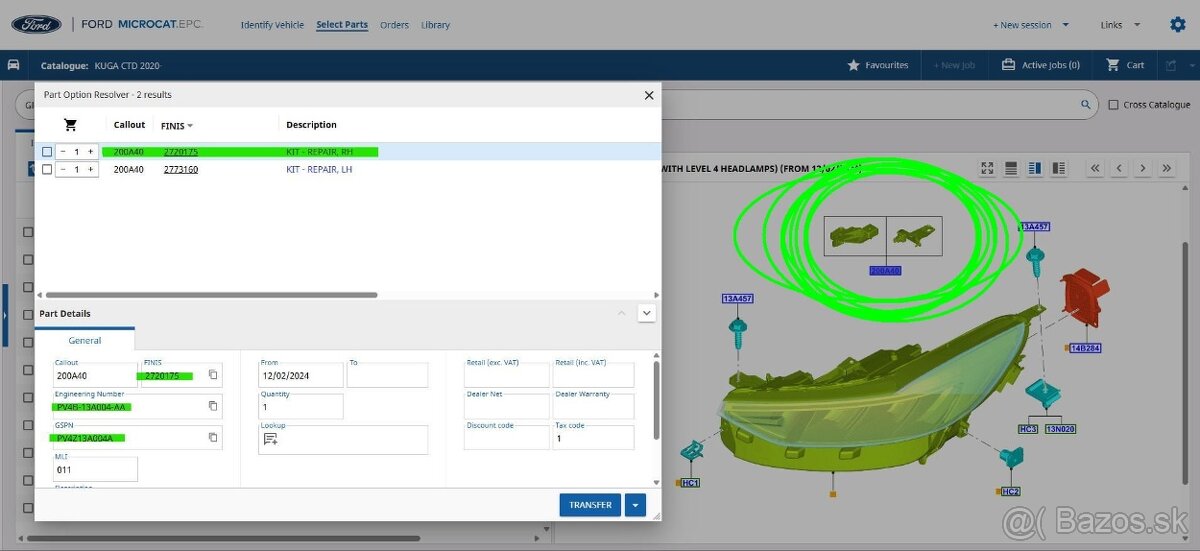 Ford Kuga III 3 MK3 DFK 2019 - 2024 - Predne Full LED svetlo - 15