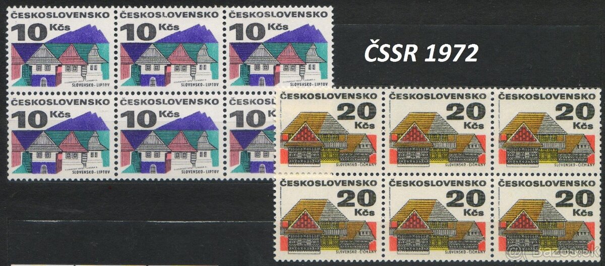 Poštové známky, filatelia: ČSSR 1945-58, čisté štvorbloky - 15