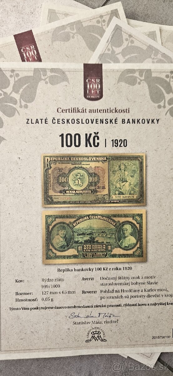 Zlate bankovy a minca - 15