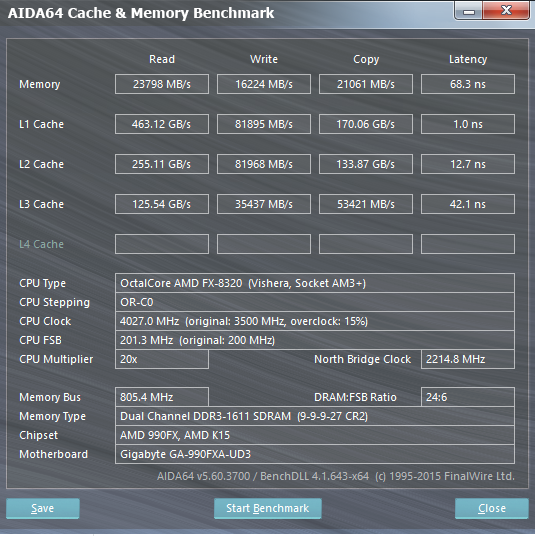 Gigabyte GA-990FXA-UD3 + FX-8320 + Mugen 3 + 16 GB HyperX - 15