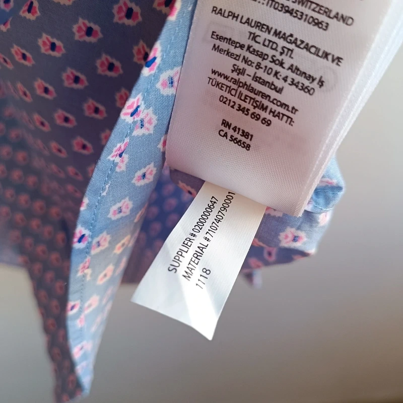 Polo Ralph Lauren modrá košeľa s dlhým rukávom s kvetmi S - 15