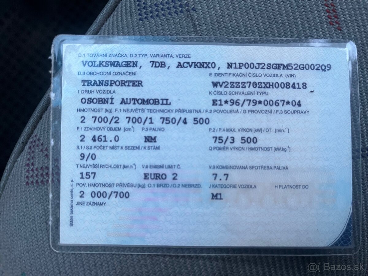 VW Transporter T4 2,5TDI 75Kw , 9 míst - 15