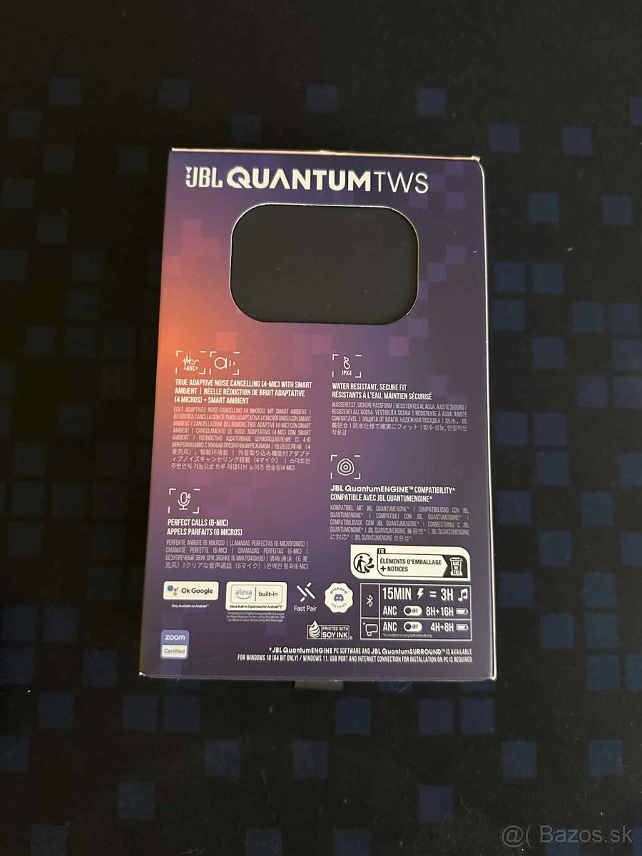 Slúchadlá JBL Quantum TWS/ Bluetooth 5.2, vydrž baterie 24h - 15