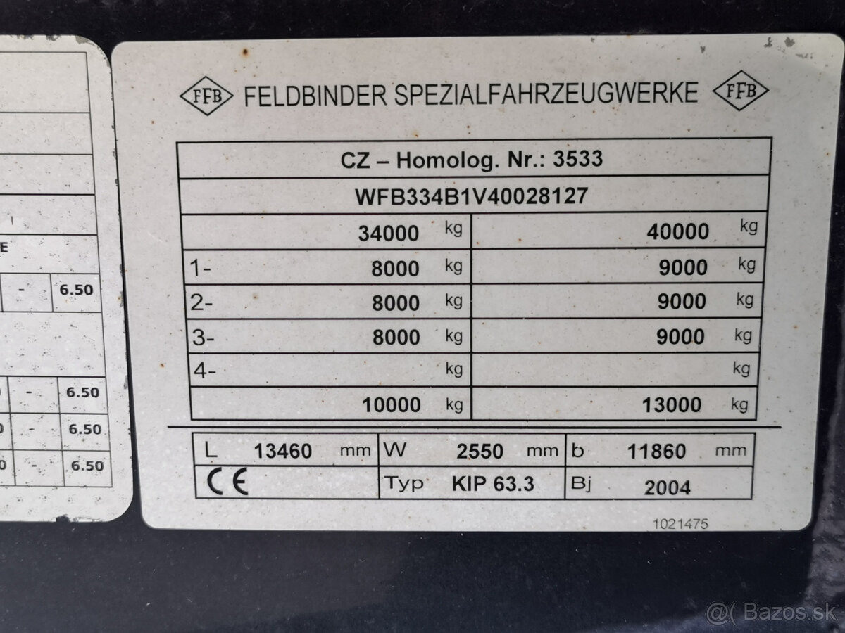 Prodám cisternový návěs FELDBINDER KIP 63m3 silo - 15