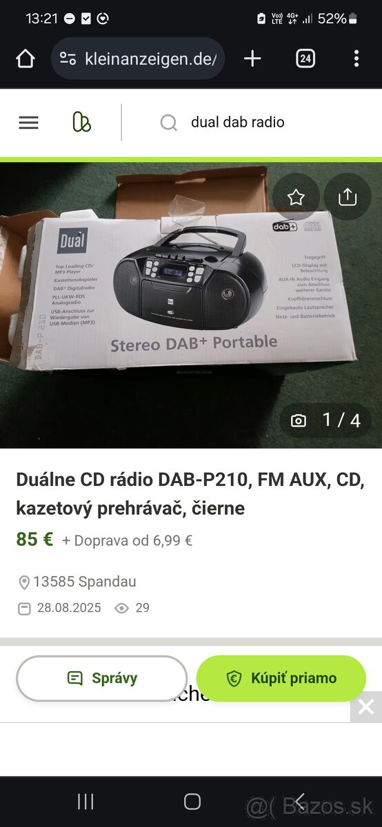 7 v1 DAB+ FM prenosné rádio STEREO kazeťák 230v aj Baterky - 15
