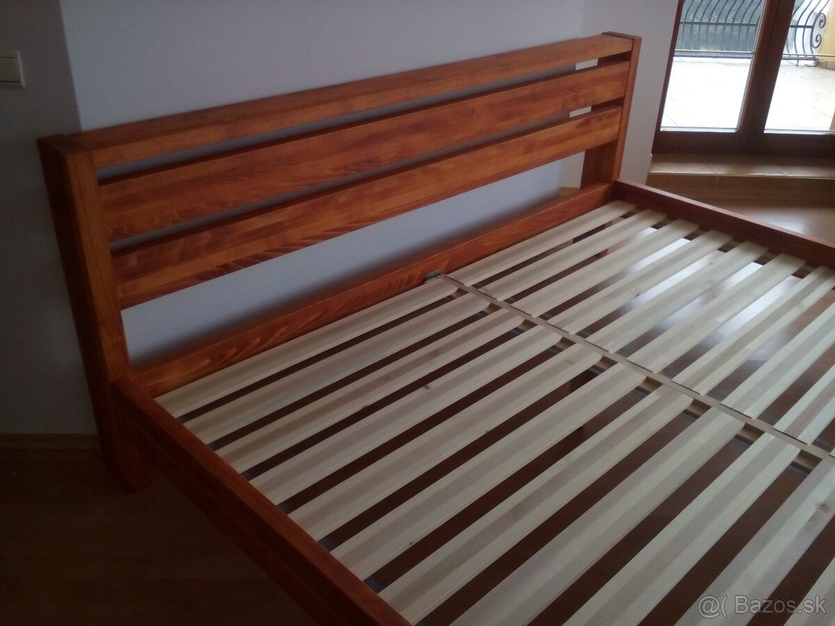 Luxusná dubová postel GREY + zdarma 2 masívne stolíky - 15