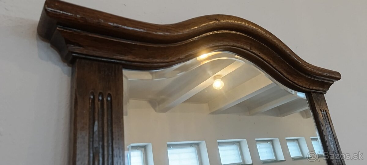 Starožitná komoda + zrcadlo, nábytek z masívu - 15