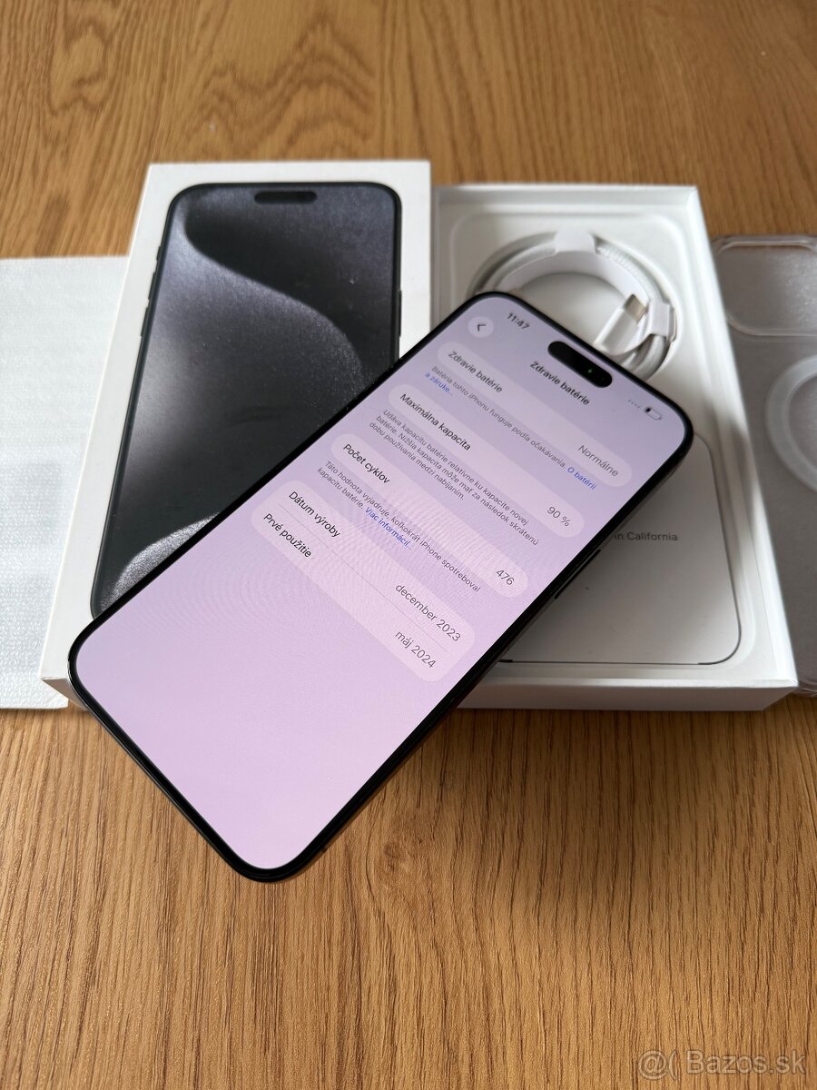 iPhone 15 Pro Max 256 gb Black Titanium v záruke - 15