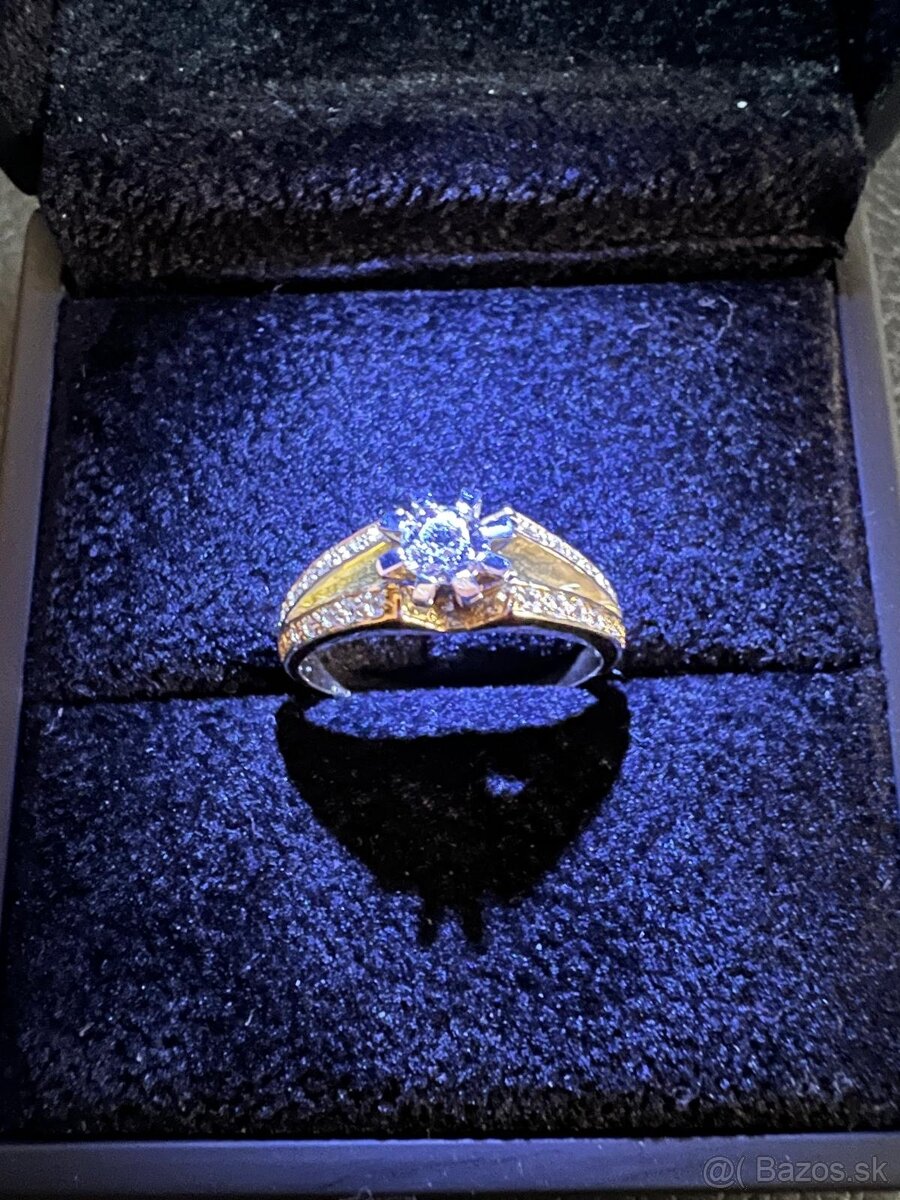 Zlatý dámsky prsteň - prstienky - 15