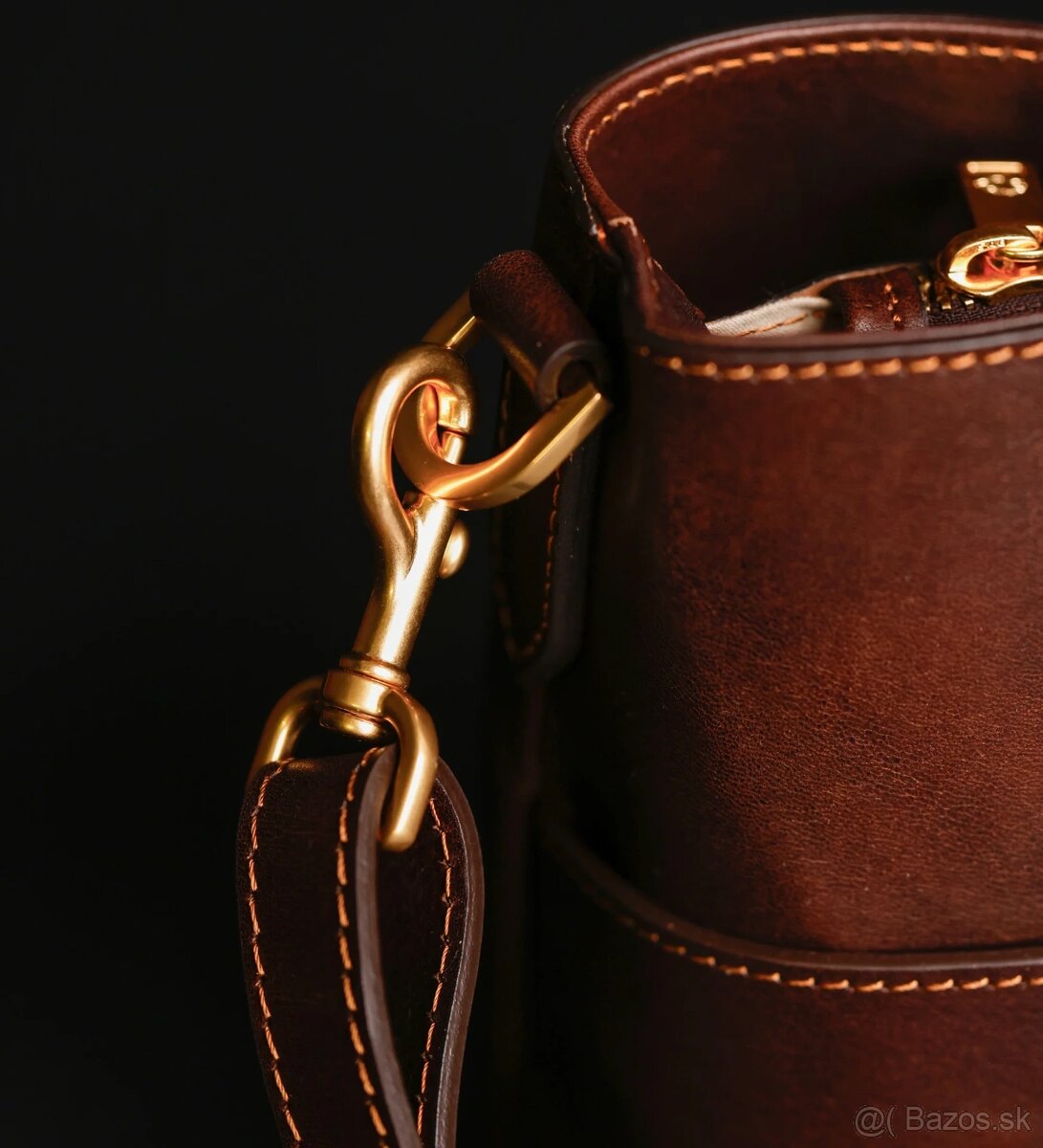hnedá kožená kabelka - nová - 15