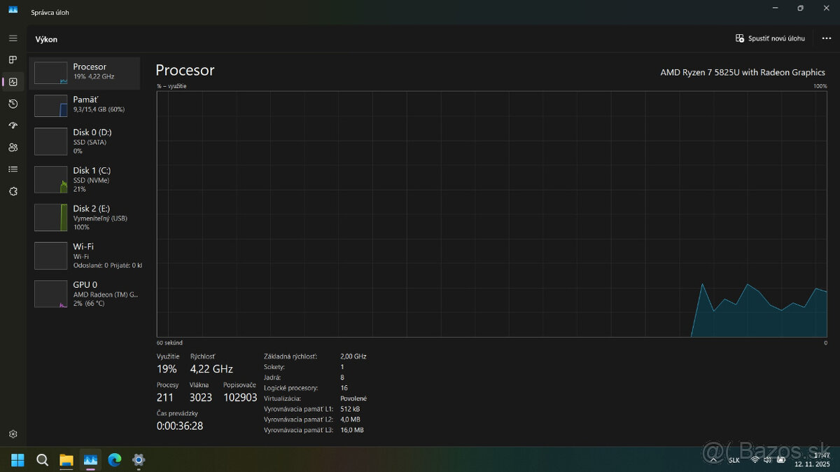 DELL Inspiron 15 - Ryzen 5825U, 16GB RAM, 512 NVMe + 256 SSD - 15