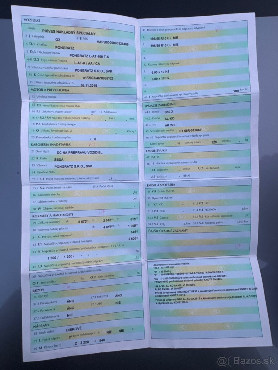 Prívesný vozík Pongratz L-AT 400 T-K - 15