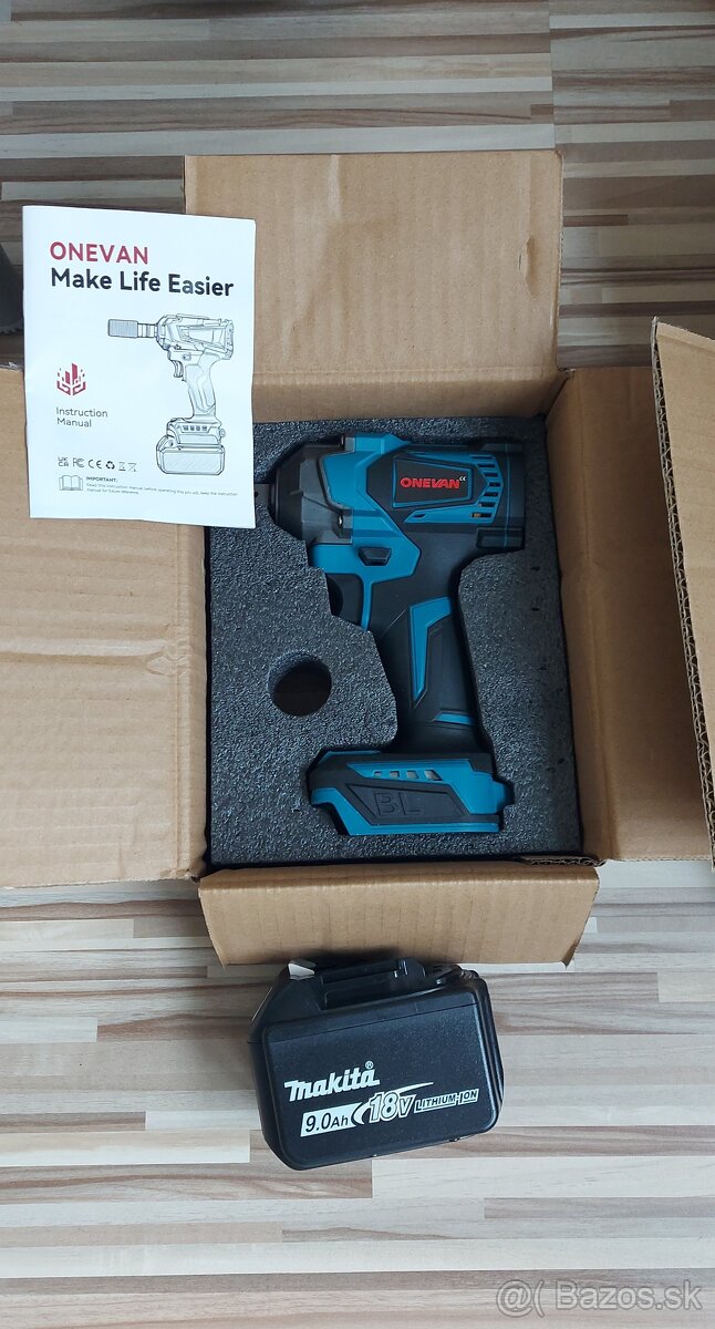 Rázový Aku uťahovák-ONEVAN,Gisam, pre Aku Makita batéria 18V - 15